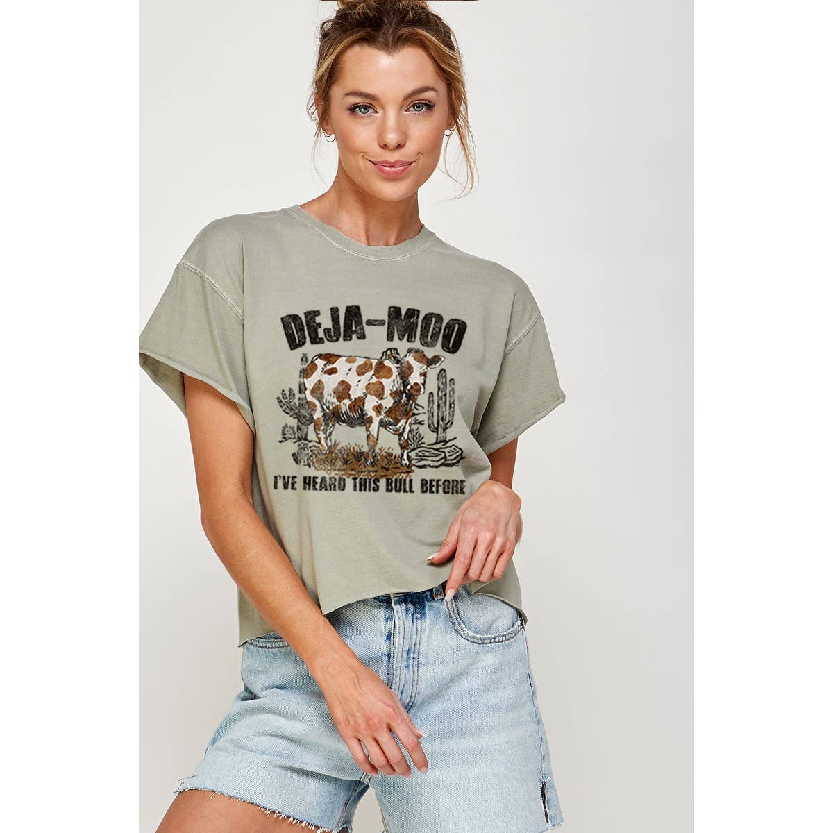 Daja Moo Vintage Graphic Crop Top