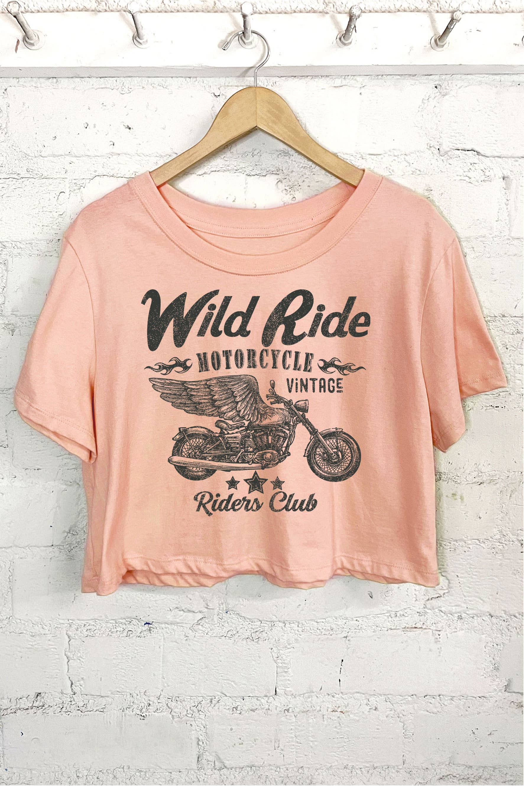 Wild Ride Motorcycle Graphic Short Crop Top