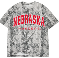 Nebraska Huskers Filled Gault Black/White Camo Tee