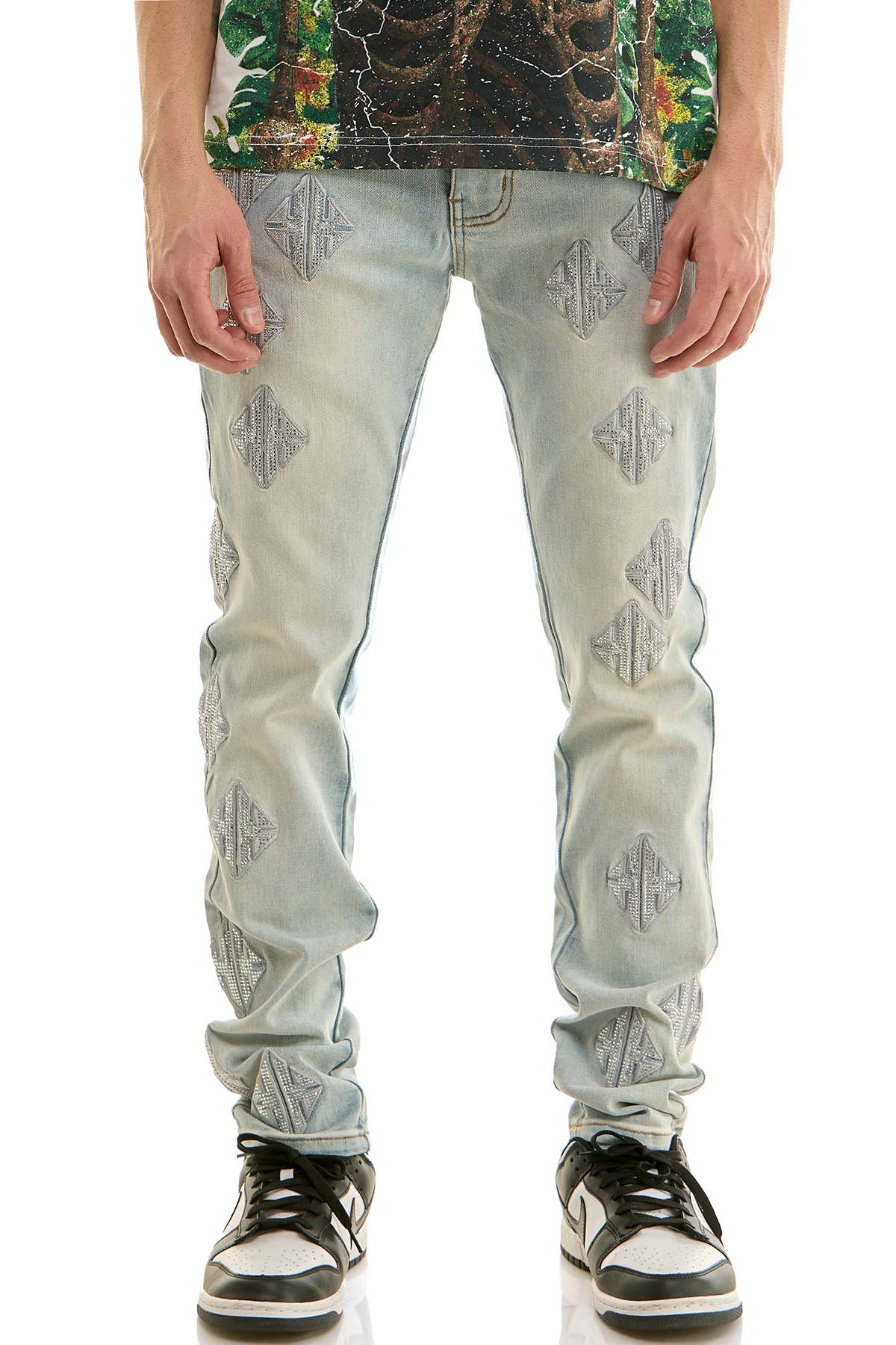 Kk Rhinestone Skinny Jeans/Pants