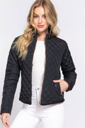 ...SI-24818 Suede Piping Rib Quilted Padding Jacket