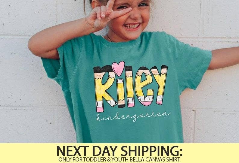 Custom Pencil Name Shirt - Back To School Kids Monogram