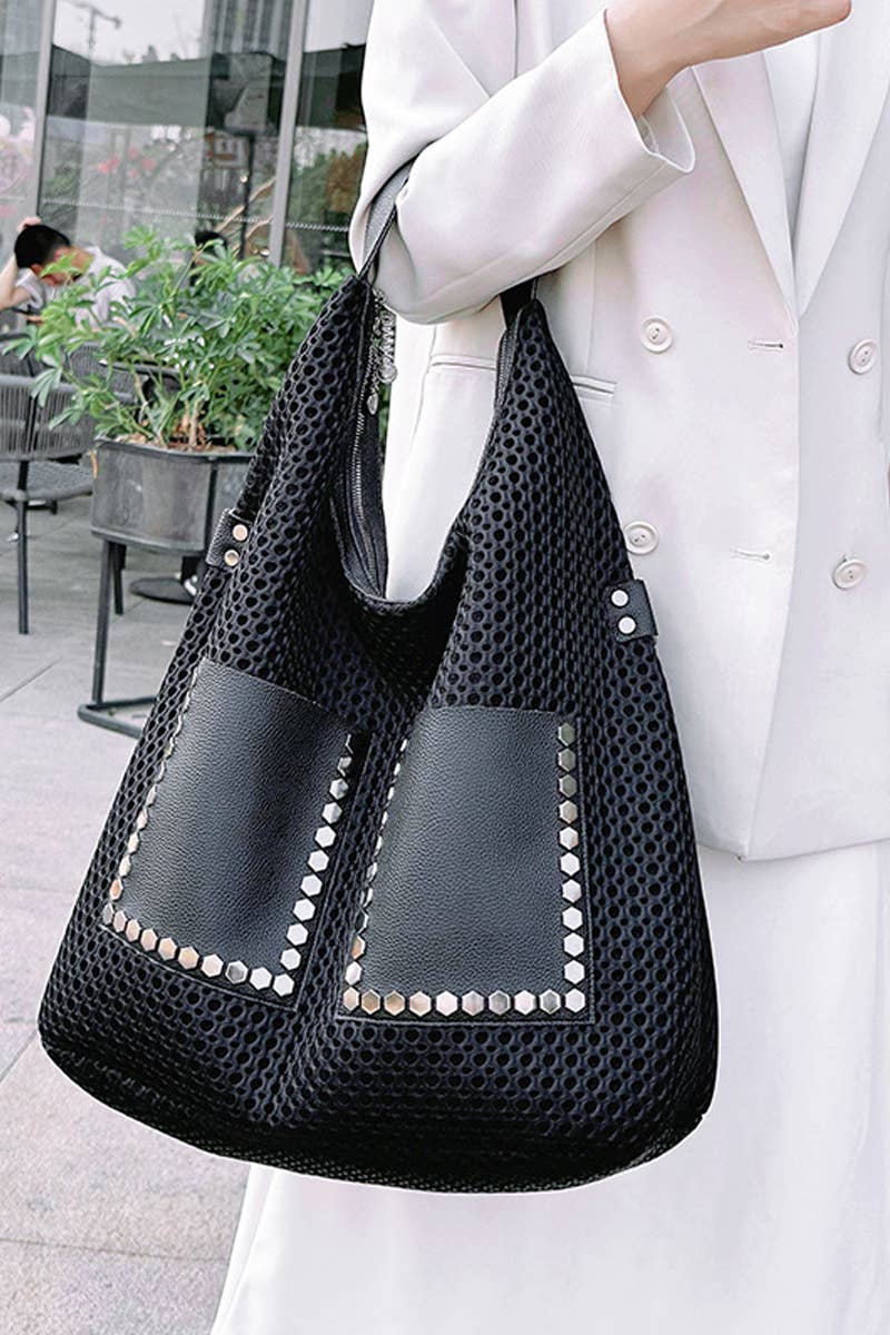 1110 Punk Retro Vintage Mesh Tote Bag
 SI-29027