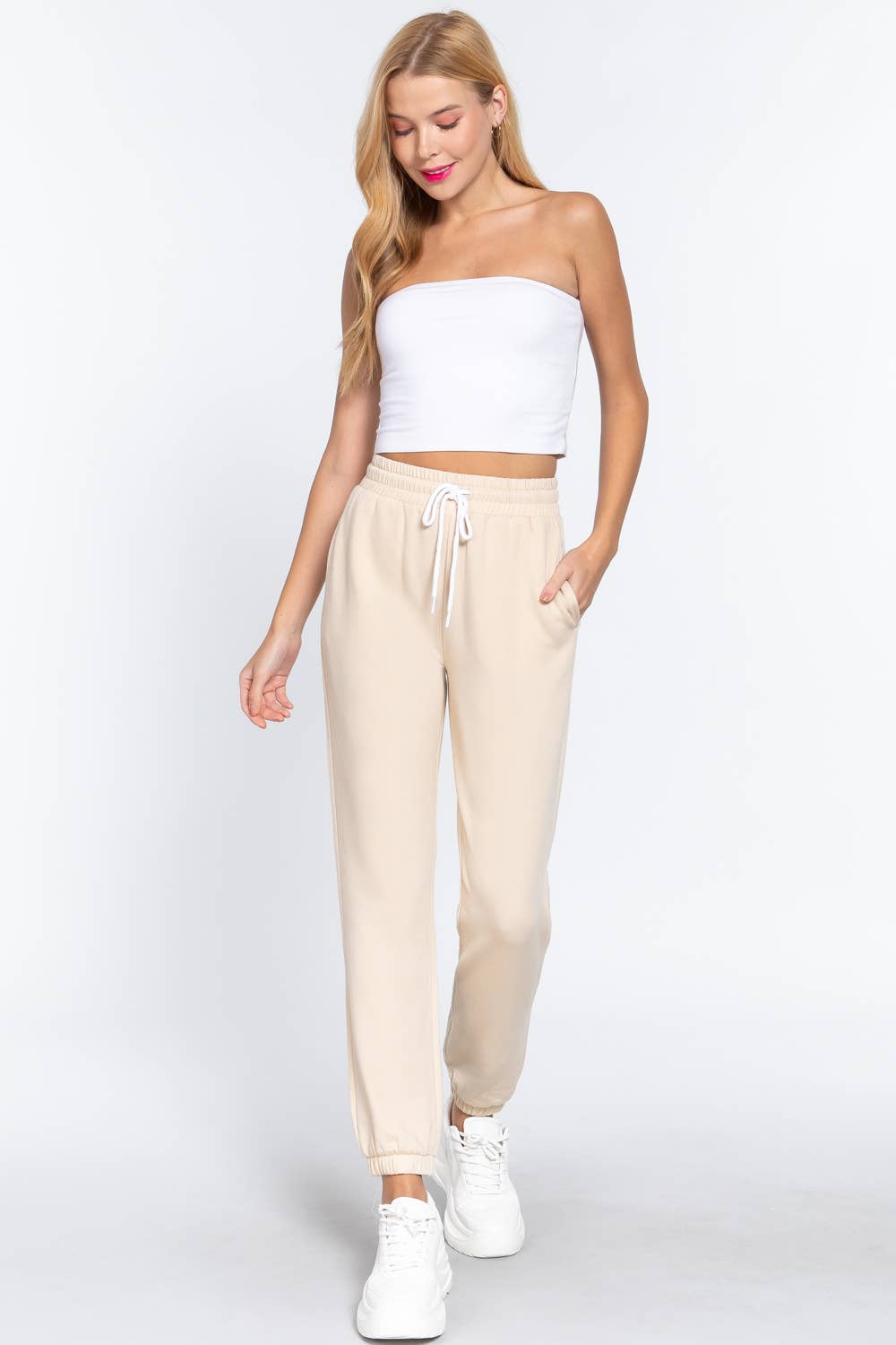 ..SC122519 French Terry Fleece Fitted Jogger Pants
