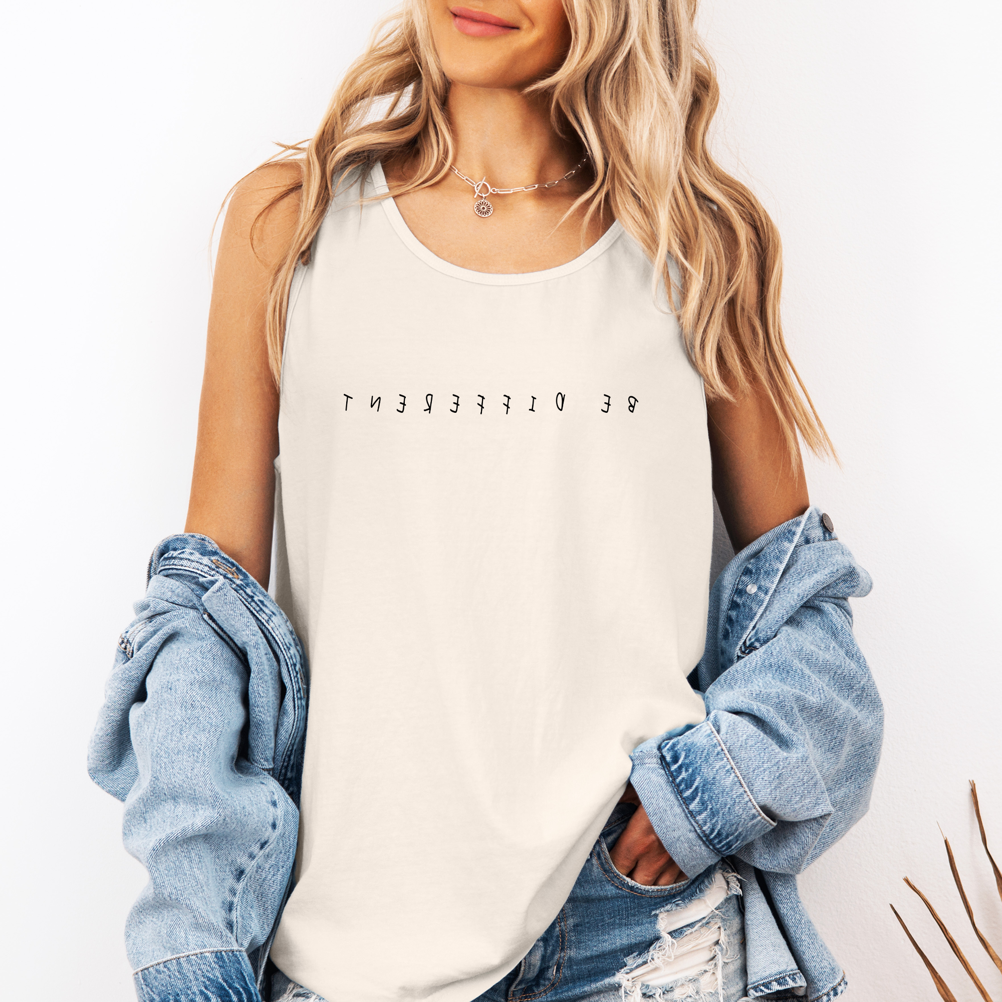 Be Different, Sassy, Sarcastic, Minimalist, Funny Tank Top