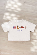 USA Cropped Mineral Graphic Top