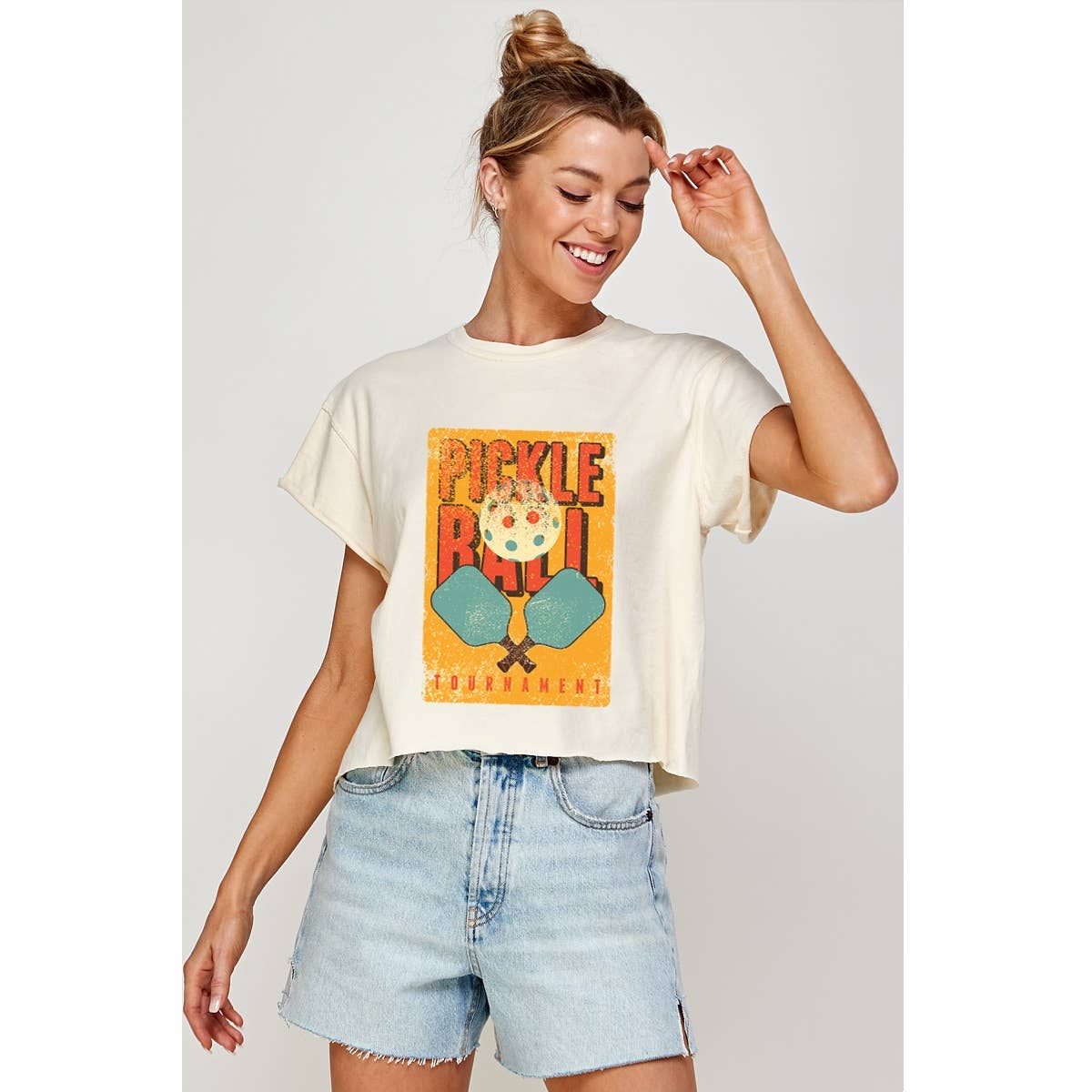 Pickle Ball Vintage  Graphic Crop Top