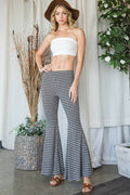 P5051G Houndstooth Print Flare Pants
