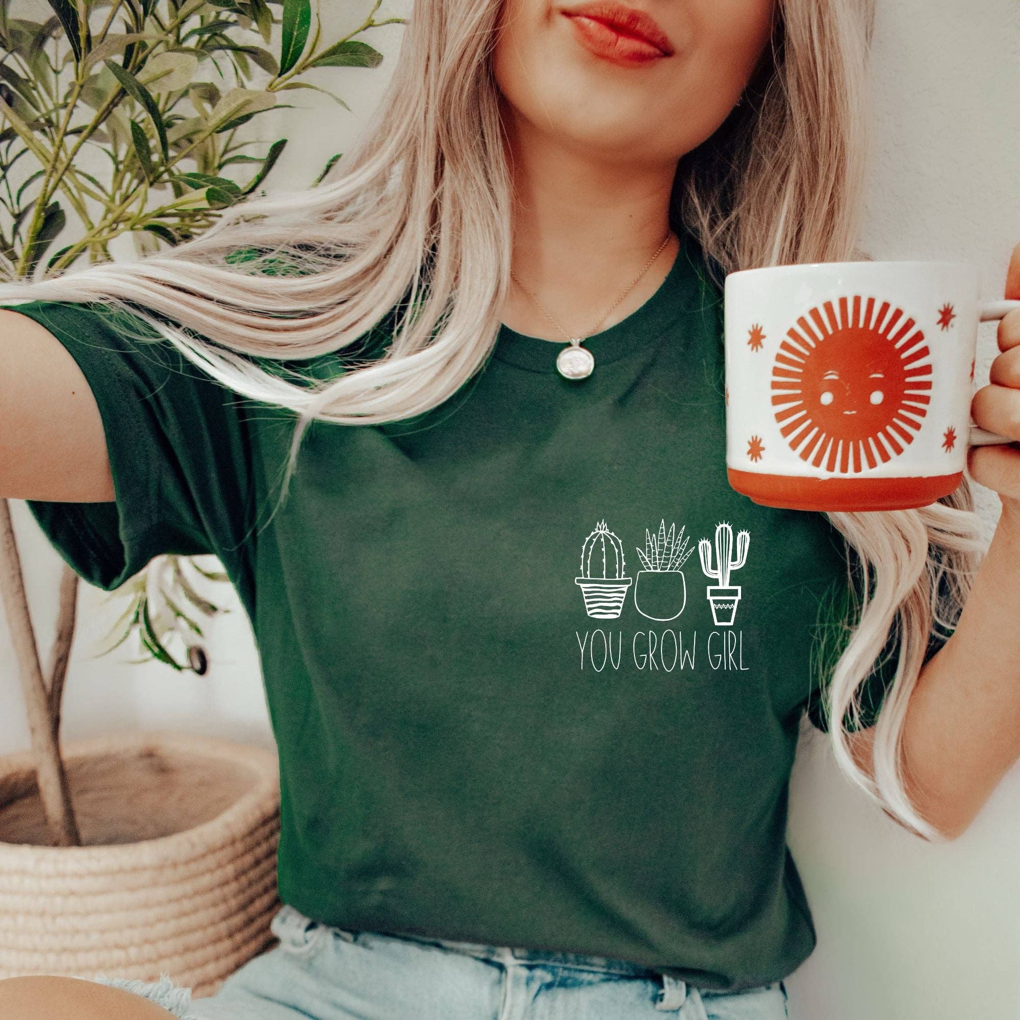 You Grow Girl Succulent Pocket Graphic Tee | 102(Dtf)