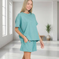 ..1120 French Terry Short Sleeve Top & Shorts Set SI-29097