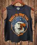 Born in the USA 80's Muscle Crop Top
