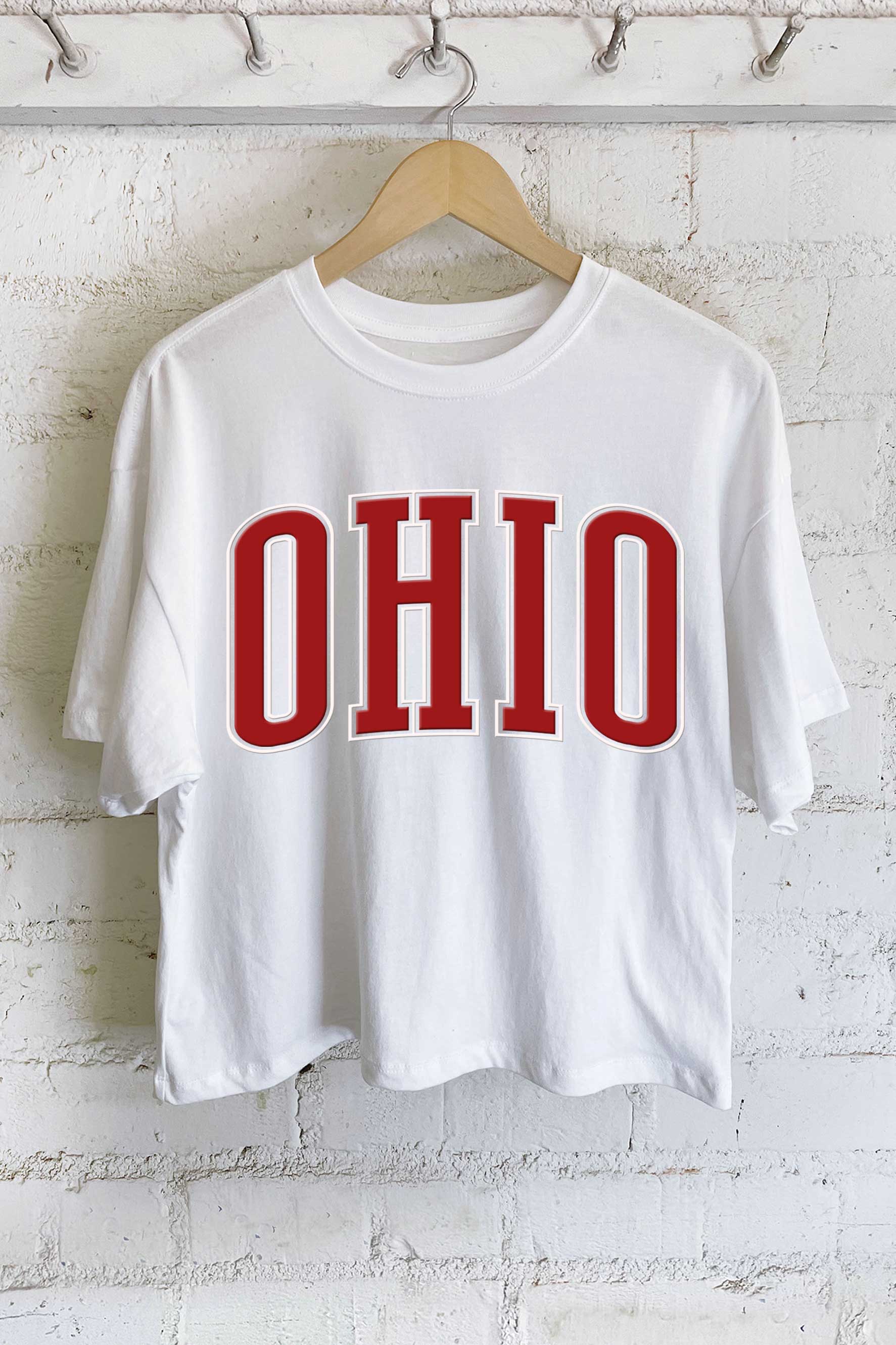 Ohio Puff Graphic Long Crop Top