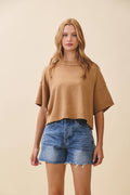 3449HK Cropped Short Sleeve Sweater