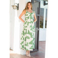 Ruffle Strap Abstract Tiered Maxi Dress