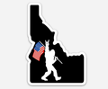 Idaho Bigfoot Flag Sticker 156