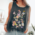 Pressed Flowers Butterfly Delicate Beautiful Nature Tank Top