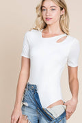 Cut-Out Bodysuit w/ Snap Buttons Made in USA