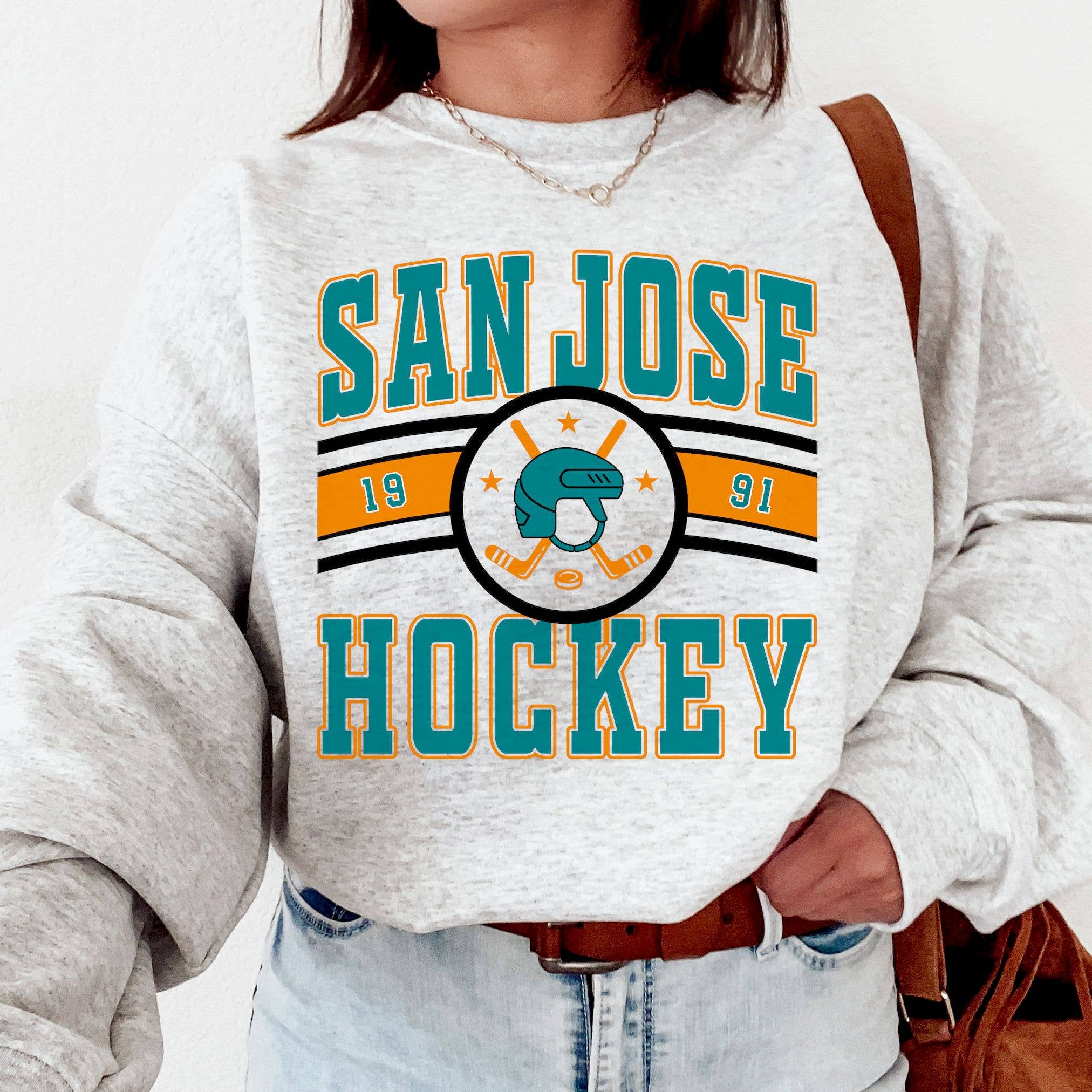 Retro San Jose Sharks Hockey Fan Sweatshirt - Vintage Design