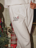 At the Christmas Party Hop White Jogger Sweatpants