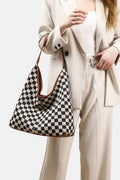 ,...._ 1205 Checkered Hobo Tote Bag SI-28856