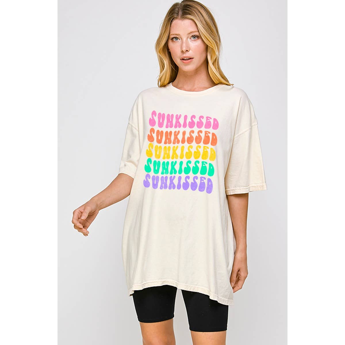 Sunkissed Vintage   Graphic  Oversized Tee