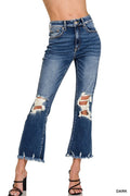 ".._ Distressed Knee and Hem Denim Pants