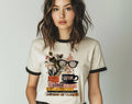 Book Lover Collage Glasses - Cute Book Reading Ringer Tee