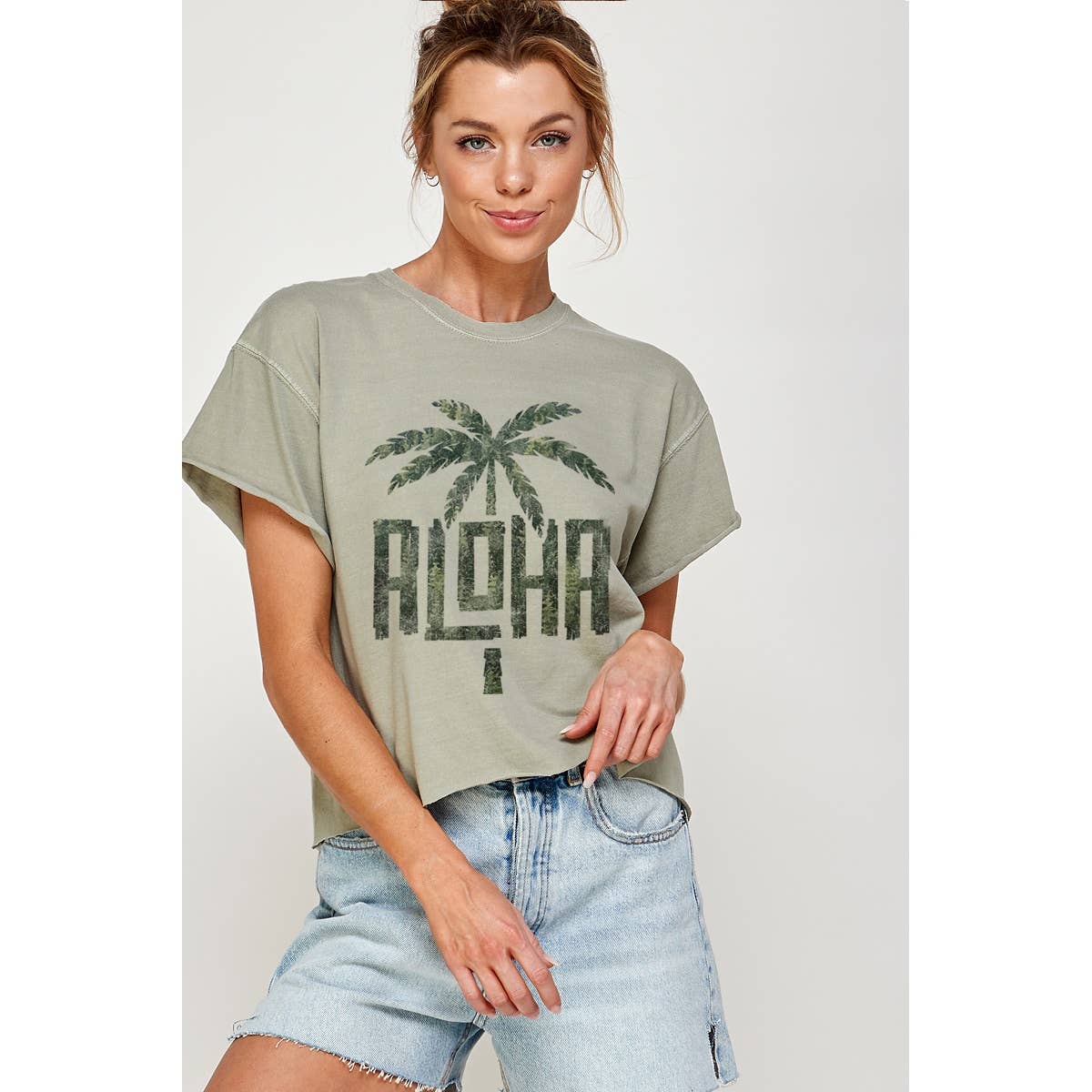 Aloha Vintage  Graphic Crop Top
