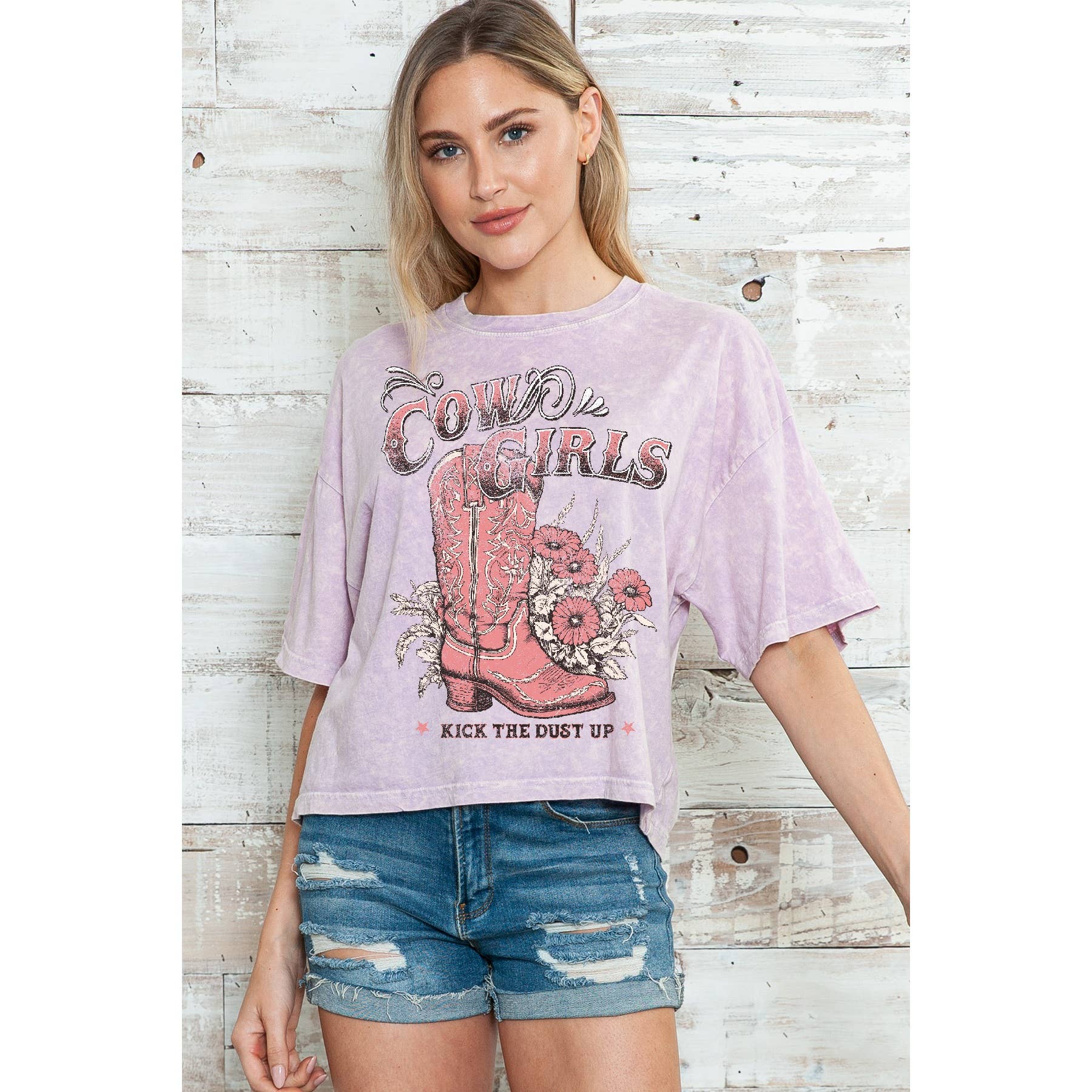 Cowgirls - Mineral Wash Cropped Top