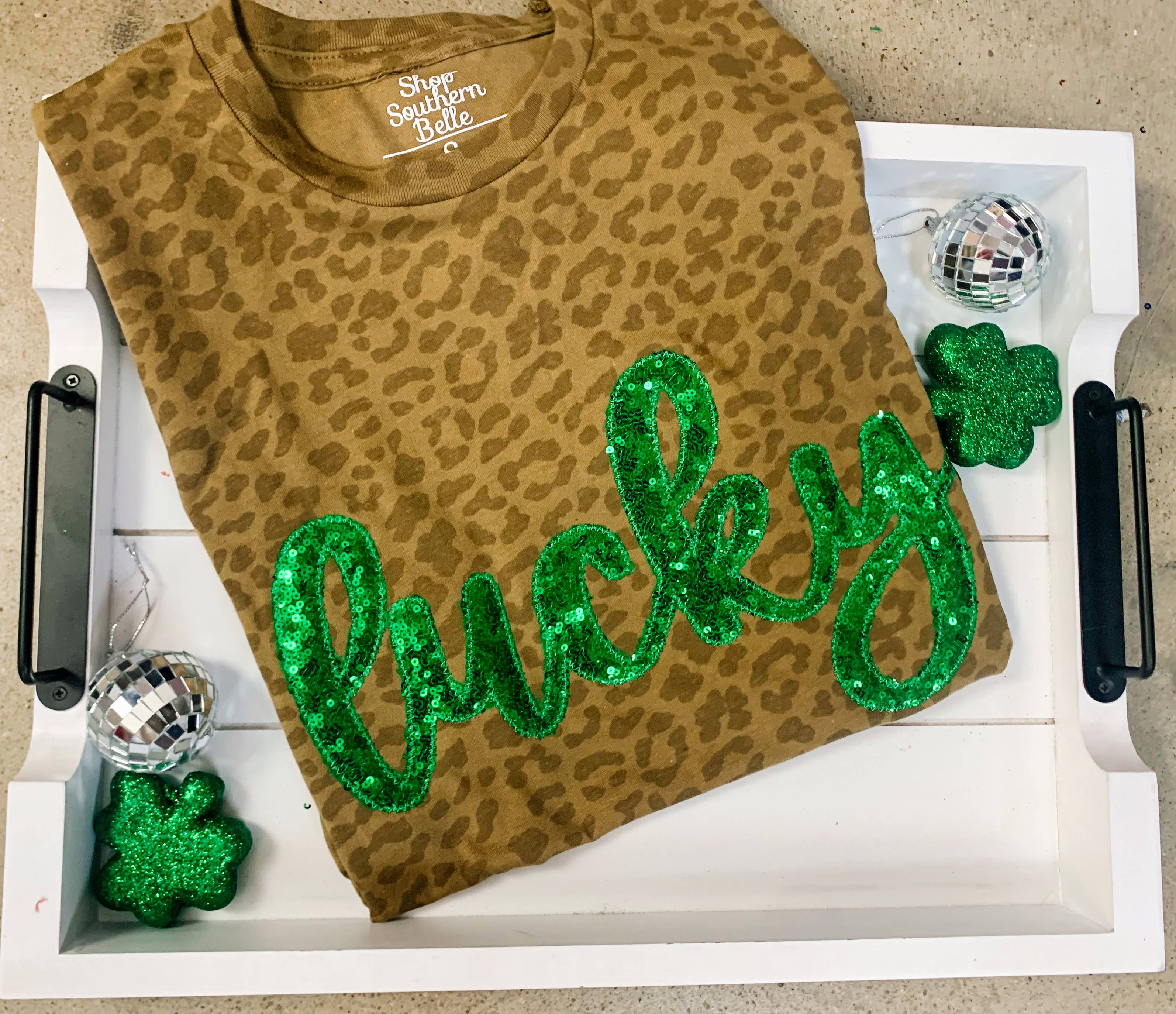 St Patrick's Day Lucky Leopard Short Sleeve