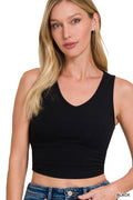 "....SI-25382 Cotton V-Neck Cropped Cami Top