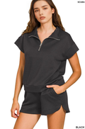 ....0925 Scuba High Neck Half Zip Top & Dolphin Shorts Set SI-28830