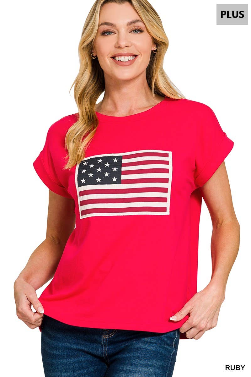 1223 Plus American Flag Tee SI-29258