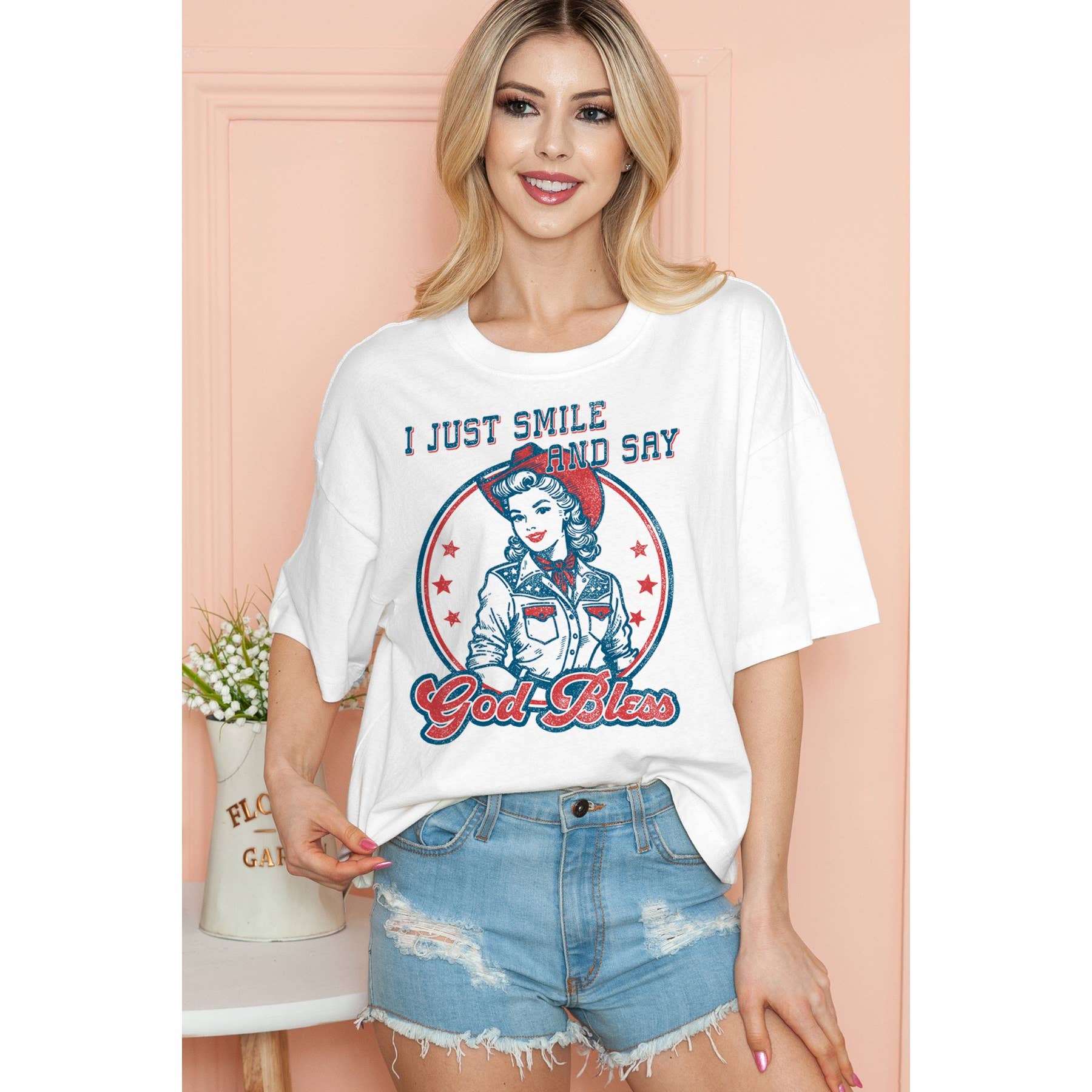God Bless Cow Girl- Cropped Top