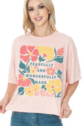 Women Floral Graphic Print Short Sleeve Crop Top