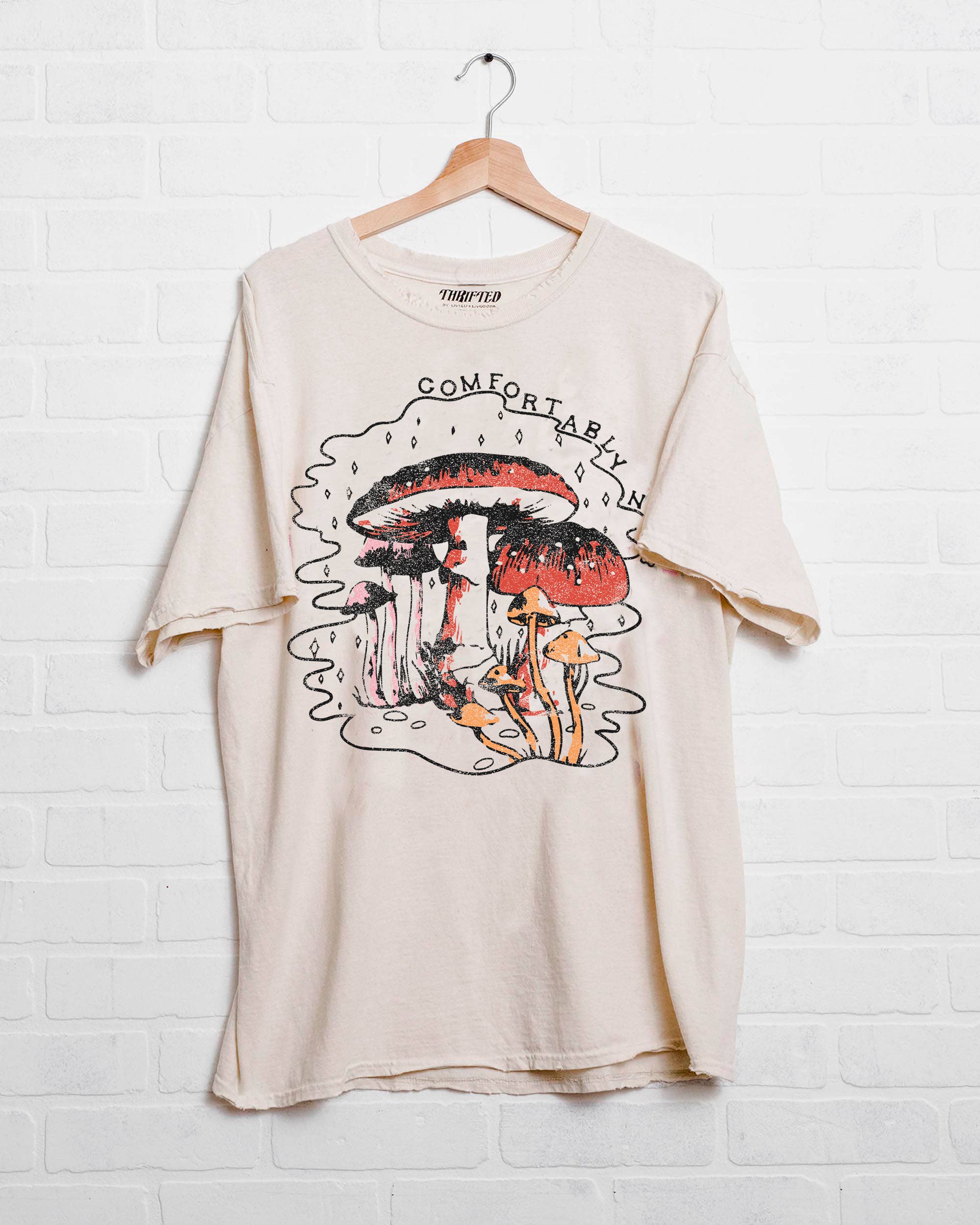 Comfortably Numb Off White Thrifted Graphic Tee