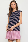 Sleeveless Striped Knit Top
