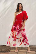 Statement Floral One-Shoulder Maxi Dress