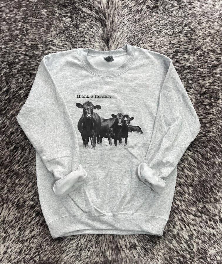 Thank A Farmer Western Crewneck Sweatshirt – Gifts For Her