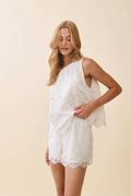7158HK Eyelet Lace Elastic Waist Shorts