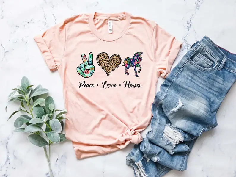 Peace Love Horses T-Shirt