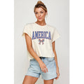 America Rinbbon Vintage Graphic Crop Top