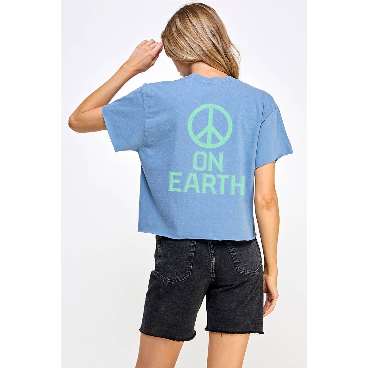 Peace On Earth Vintage Graphic Crop Top