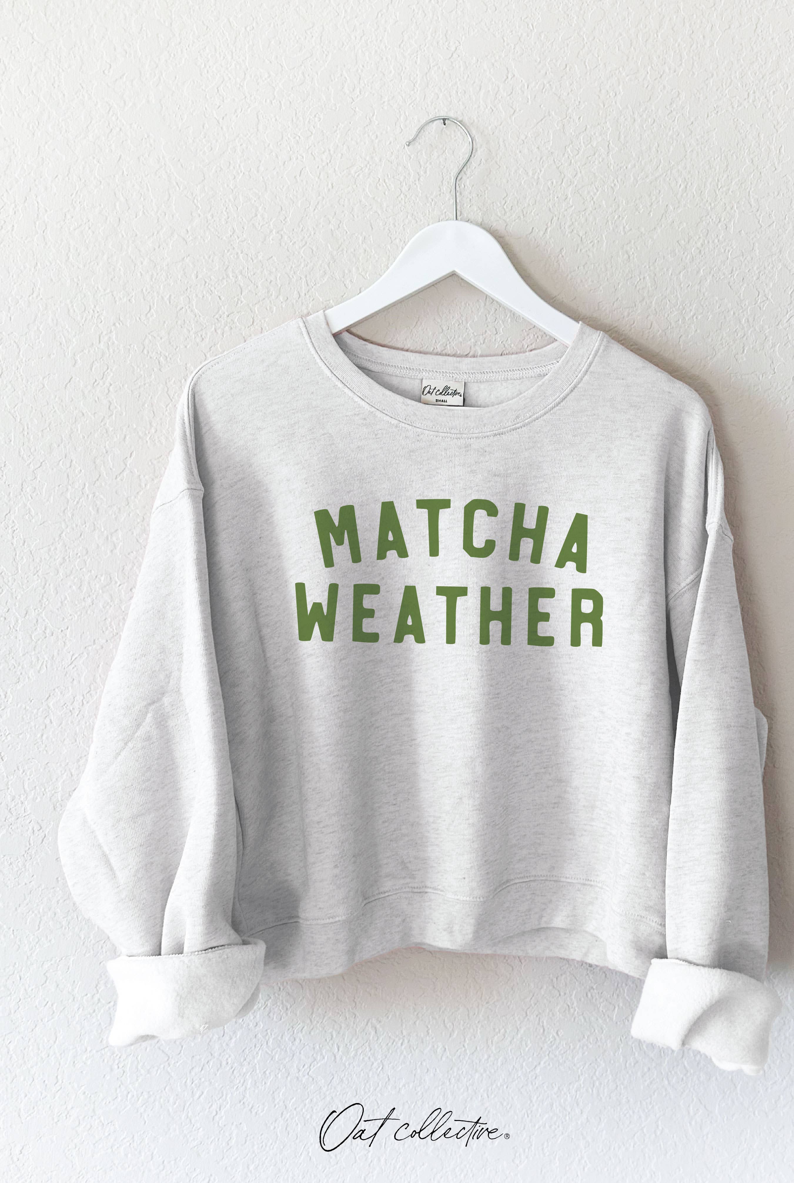 Matcha Weather Mid Cropped Graphic Sweatshirt