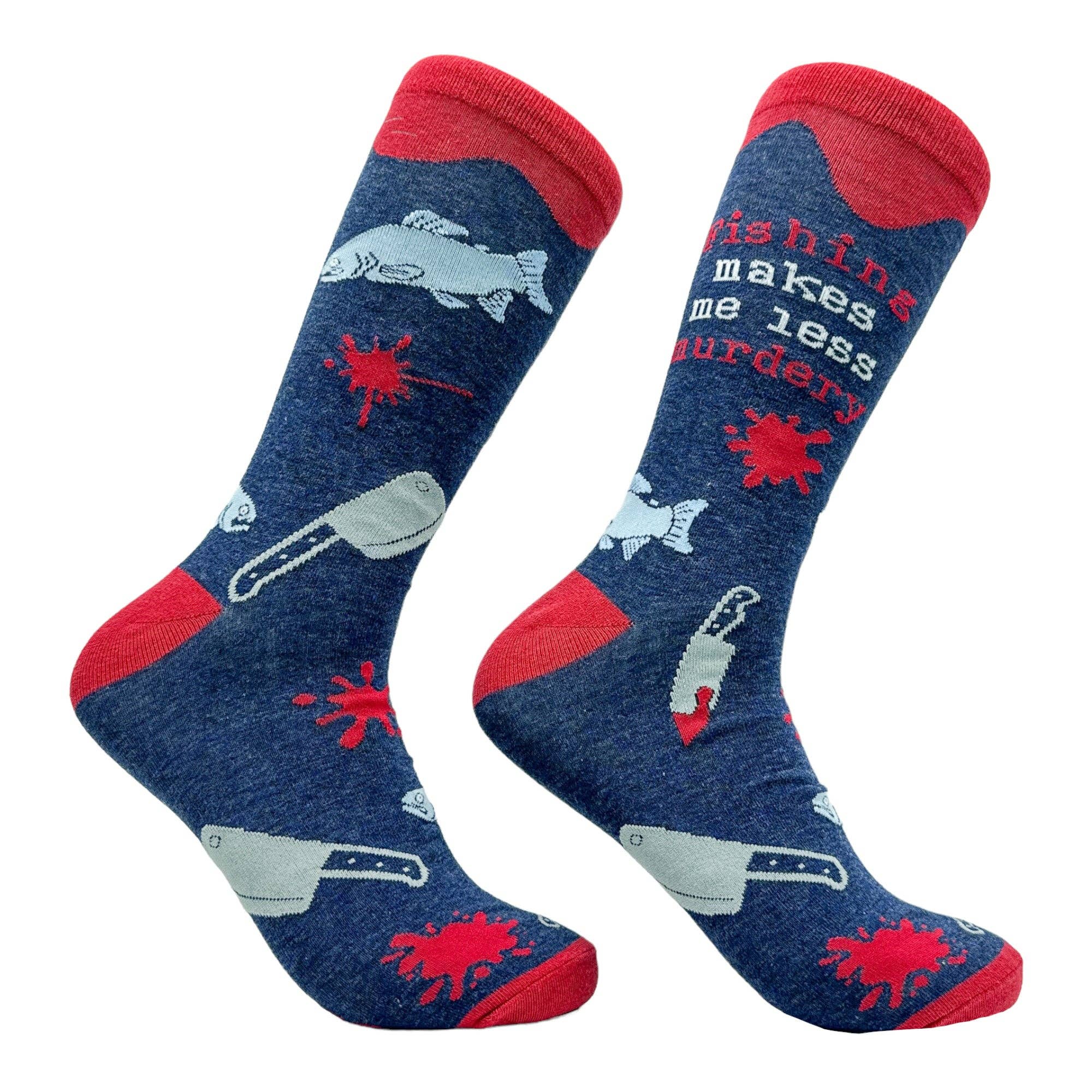 Men's Fishing Makes Me Less Murdery Socks