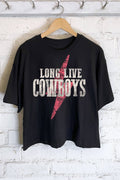 Long Live Cowboys Graphic Crop Top