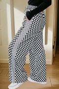 Checkerboard Drawstring Waist Casual Pants (S-Xl)