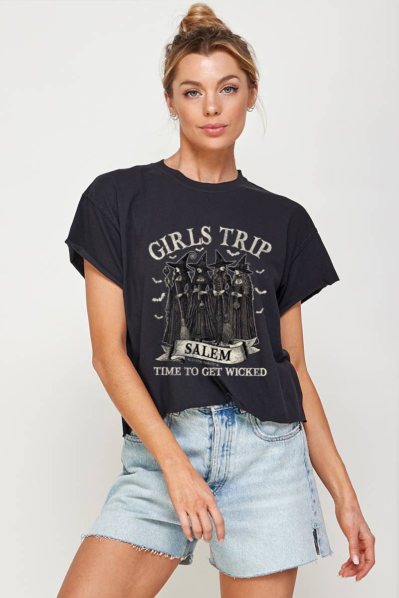 Girls Trip Haloween Vintage Graphic Crop Top
