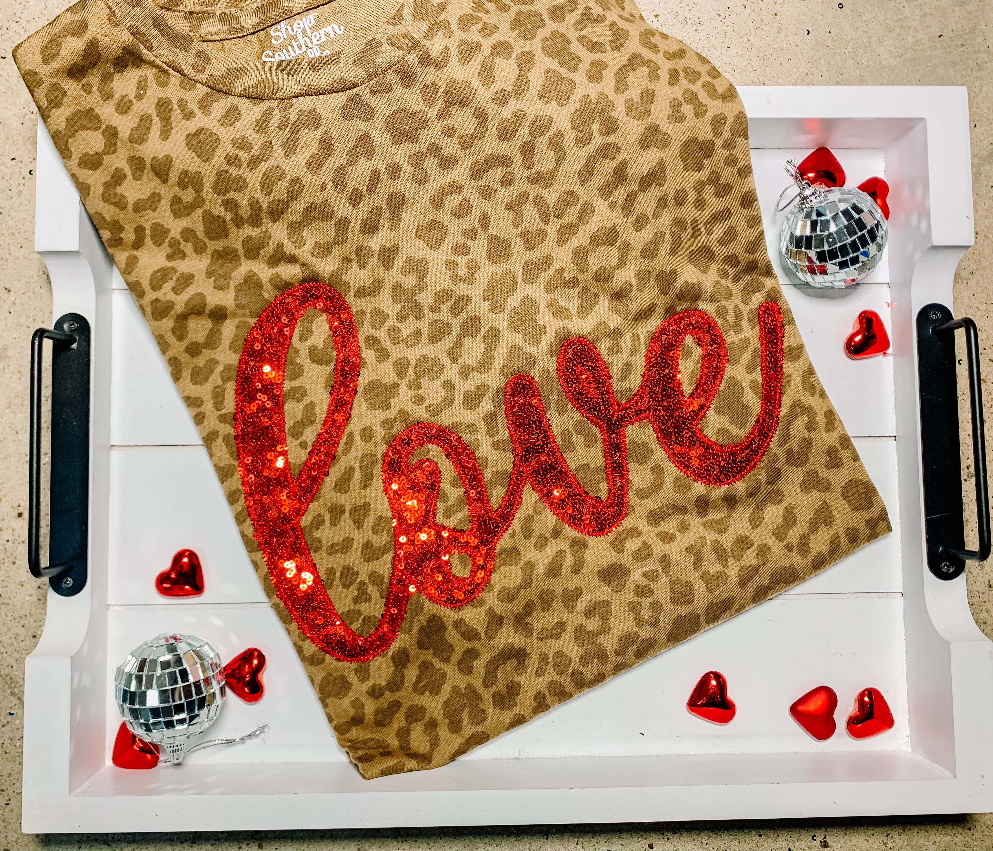 Valentines Day Love Leopard Short Sleeve