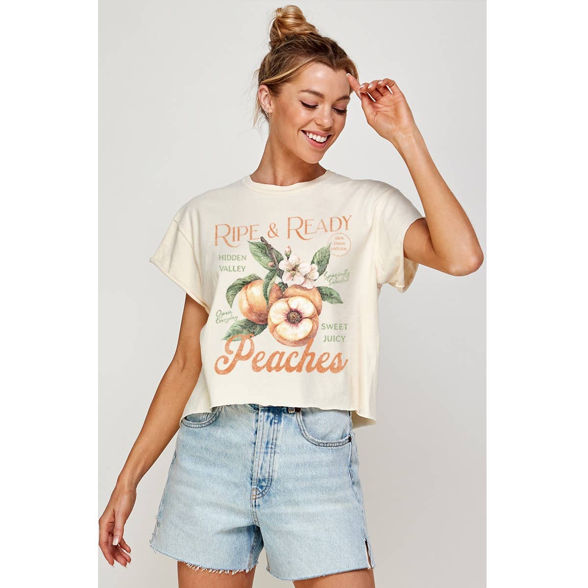 Peaches Vintage Graphic Crop Top